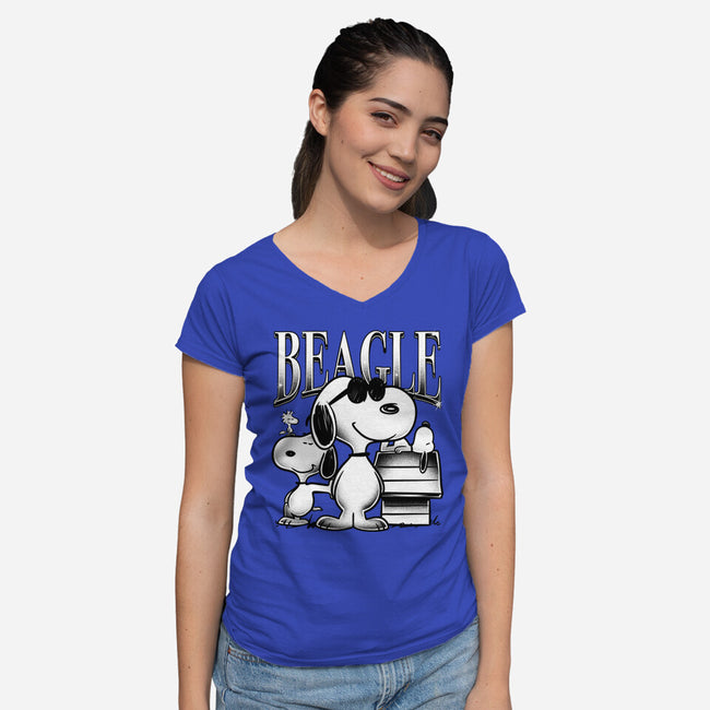 Bootleg Beagle-Womens-V-Neck-Tee-estudiofitas