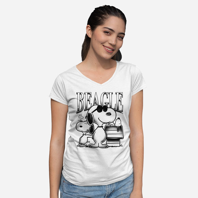 Bootleg Beagle-Womens-V-Neck-Tee-estudiofitas