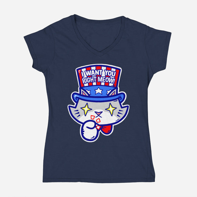 I Want You Right Meow-Womens-V-Neck-Tee-krisren28