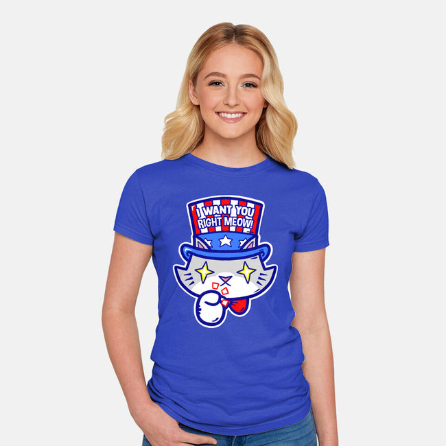 I Want You Right Meow-Womens-Fitted-Tee-krisren28