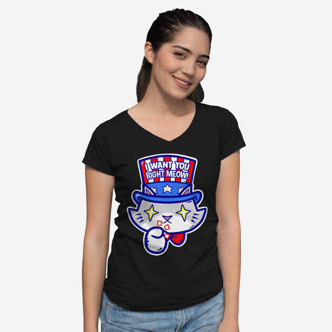 I Want You Right Meow-Womens-V-Neck-Tee-krisren28