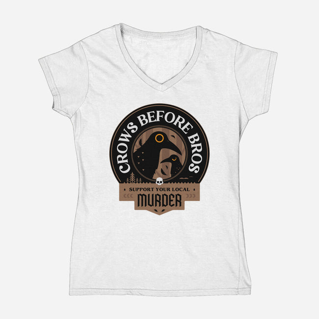 Support Your Local Crows-Womens-V-Neck-Tee-BadBox