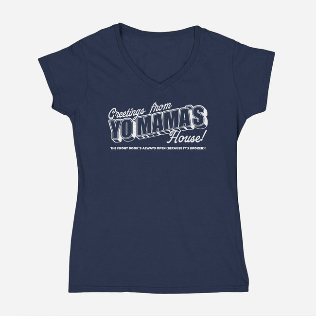 Greetings Mama House-Womens-V-Neck-Tee-Studio Mootant
