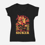 Earth Skate Fire-Womens-V-Neck-Tee-Studio Mootant