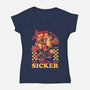 Earth Skate Fire-Womens-V-Neck-Tee-Studio Mootant