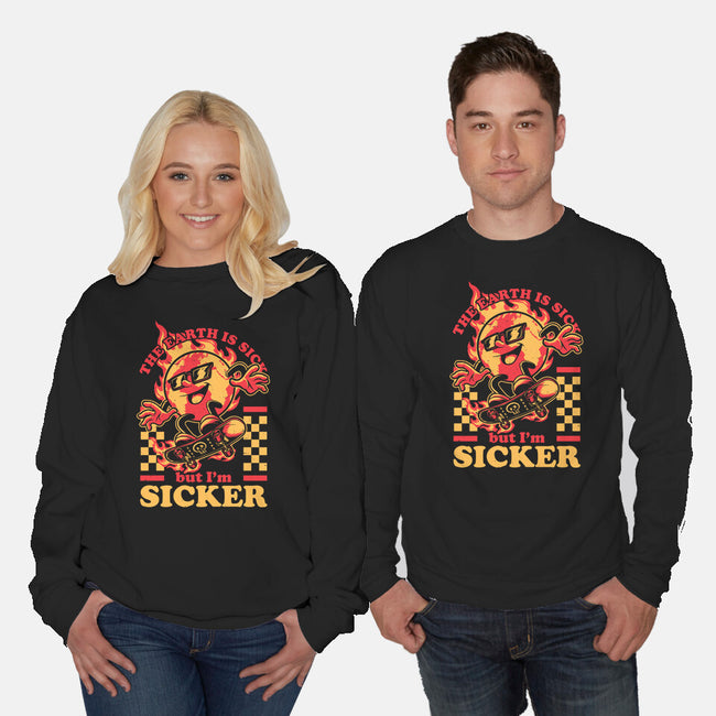 Earth Skate Fire-Unisex-Crew Neck-Sweatshirt-Studio Mootant