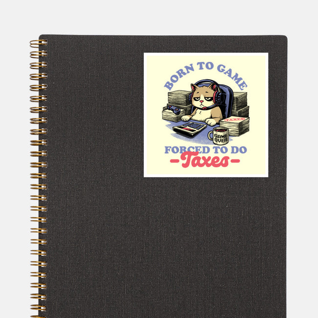 Cat Gamer Taxes-None-Glossy-Sticker-Studio Mootant