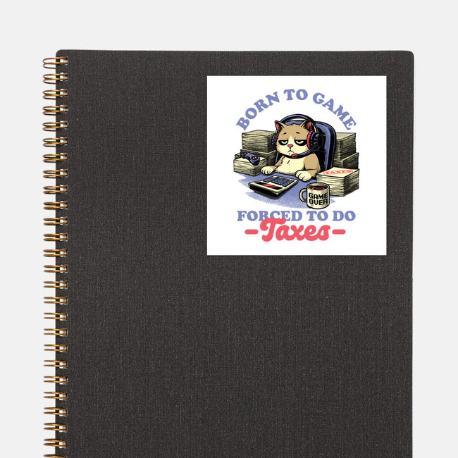 Cat Gamer Taxes-None-Glossy-Sticker-Studio Mootant