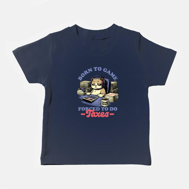 Cat Gamer Taxes-Baby-Basic-Tee-Studio Mootant