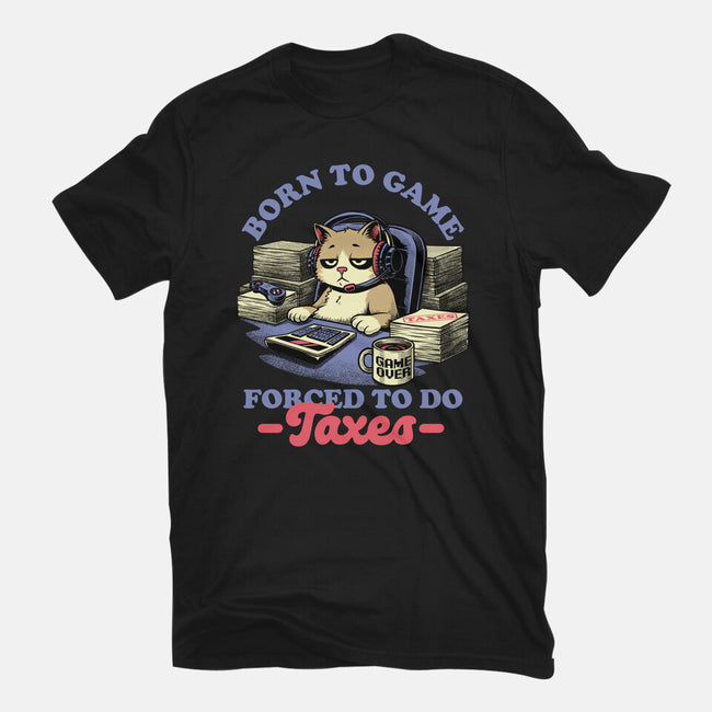 Cat Gamer Taxes-Mens-Heavyweight-Tee-Studio Mootant