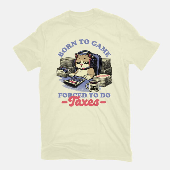 Cat Gamer Taxes-Mens-Basic-Tee-Studio Mootant