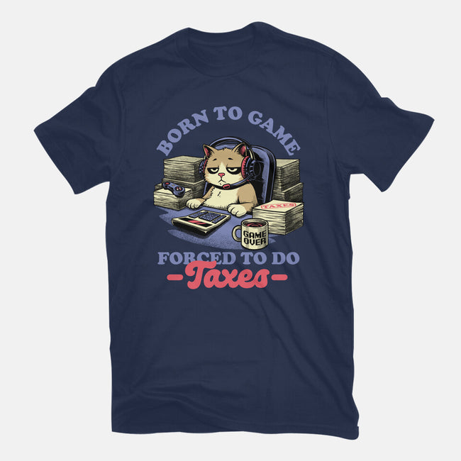 Cat Gamer Taxes-Mens-Basic-Tee-Studio Mootant