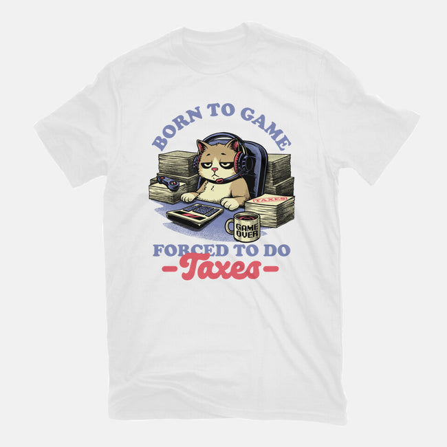 Cat Gamer Taxes-Mens-Basic-Tee-Studio Mootant