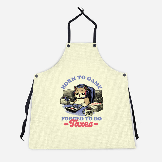Cat Gamer Taxes-Unisex-Kitchen-Apron-Studio Mootant