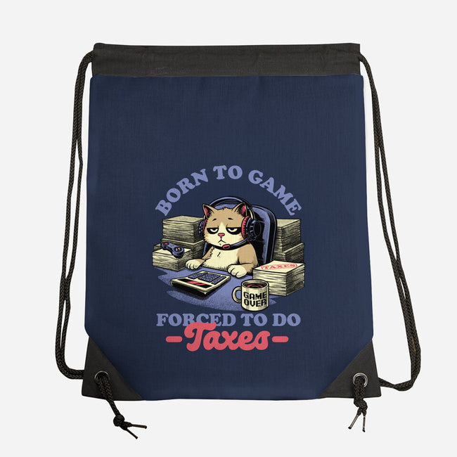Cat Gamer Taxes-None-Drawstring-Bag-Studio Mootant