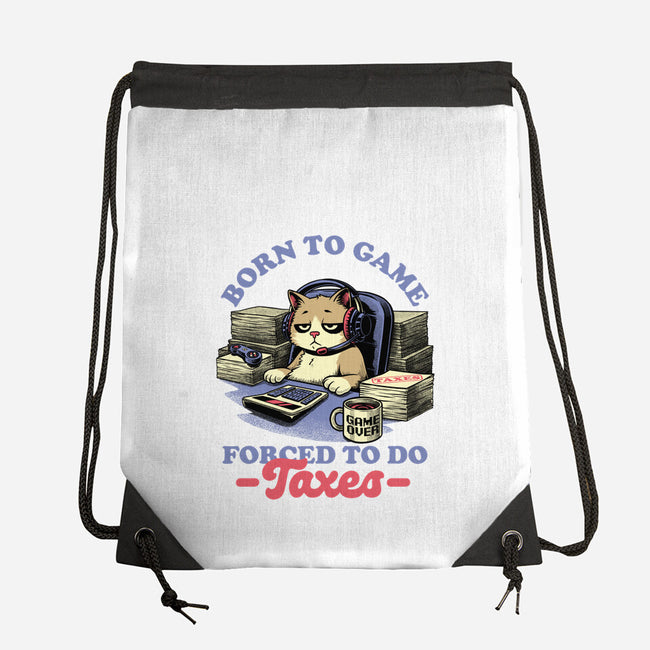 Cat Gamer Taxes-None-Drawstring-Bag-Studio Mootant