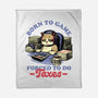 Cat Gamer Taxes-None-Fleece-Blanket-Studio Mootant
