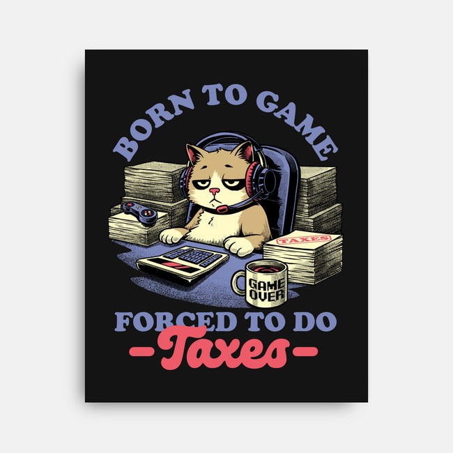 Cat Gamer Taxes-None-Stretched-Canvas-Studio Mootant