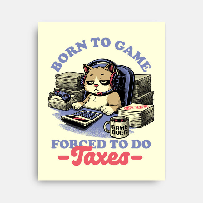 Cat Gamer Taxes-None-Stretched-Canvas-Studio Mootant