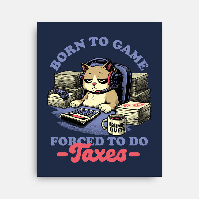 Cat Gamer Taxes-None-Stretched-Canvas-Studio Mootant