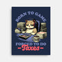Cat Gamer Taxes-None-Stretched-Canvas-Studio Mootant