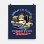 Cat Gamer Taxes-None-Matte-Poster-Studio Mootant