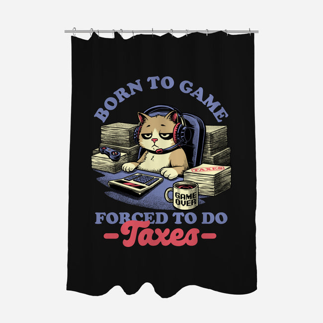 Cat Gamer Taxes-None-Polyester-Shower Curtain-Studio Mootant