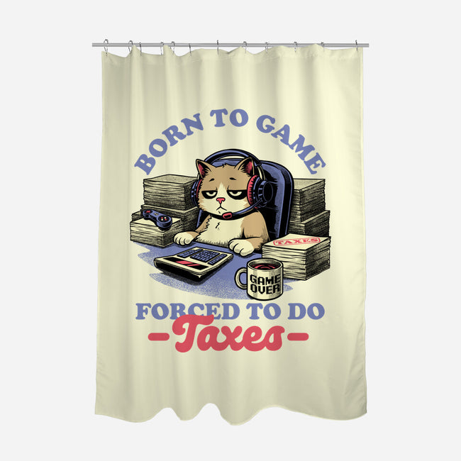 Cat Gamer Taxes-None-Polyester-Shower Curtain-Studio Mootant
