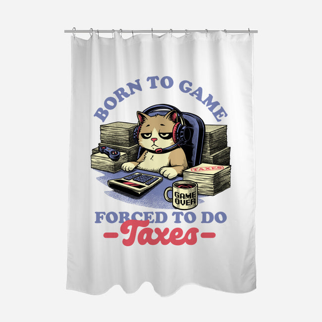 Cat Gamer Taxes-None-Polyester-Shower Curtain-Studio Mootant