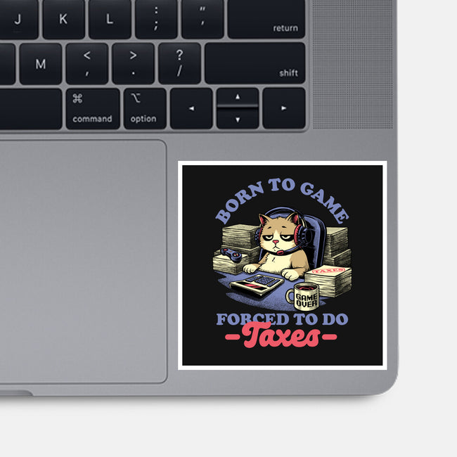 Cat Gamer Taxes-None-Glossy-Sticker-Studio Mootant