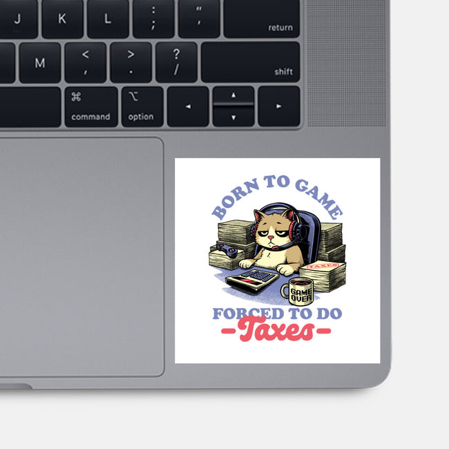 Cat Gamer Taxes-None-Glossy-Sticker-Studio Mootant