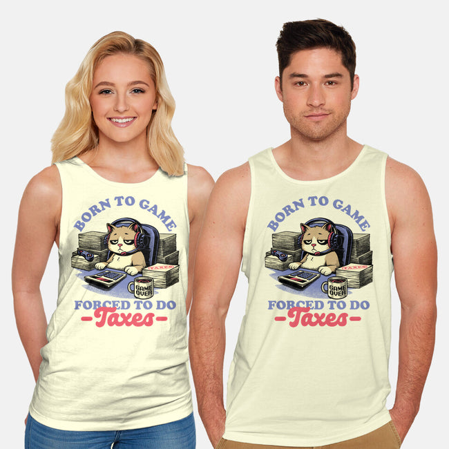 Cat Gamer Taxes-Unisex-Basic-Tank-Studio Mootant