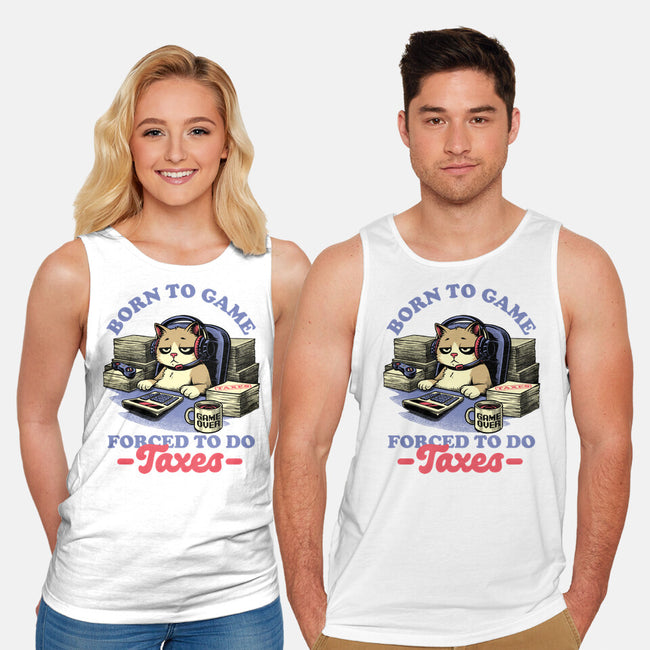 Cat Gamer Taxes-Unisex-Basic-Tank-Studio Mootant