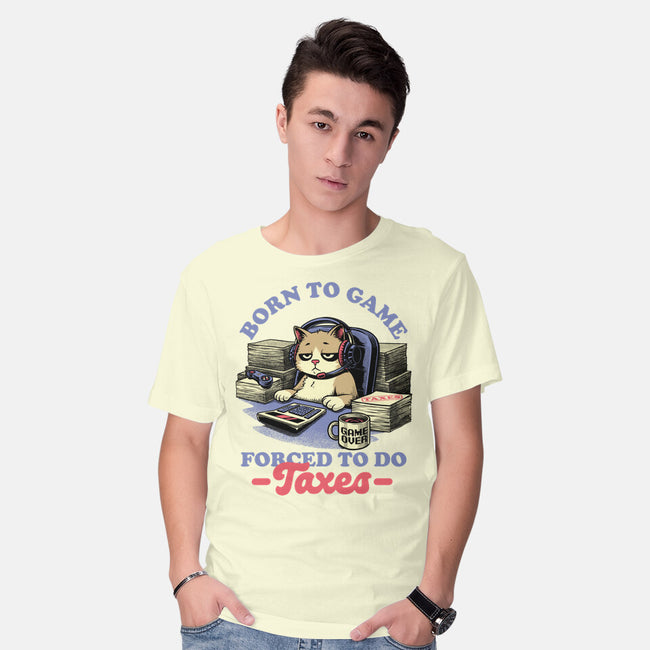 Cat Gamer Taxes-Mens-Basic-Tee-Studio Mootant