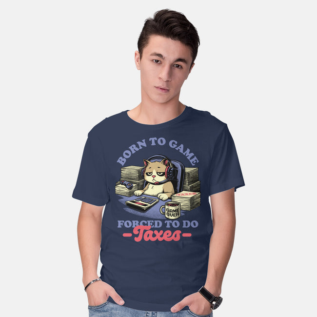 Cat Gamer Taxes-Mens-Basic-Tee-Studio Mootant