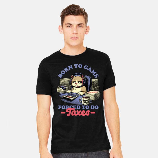Cat Gamer Taxes-Mens-Heavyweight-Tee-Studio Mootant