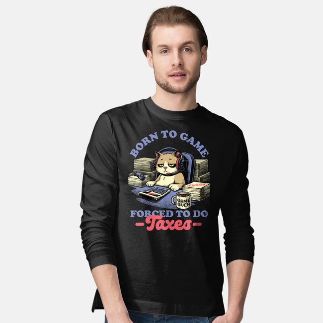 Cat Gamer Taxes-Mens-Long Sleeved-Tee-Studio Mootant