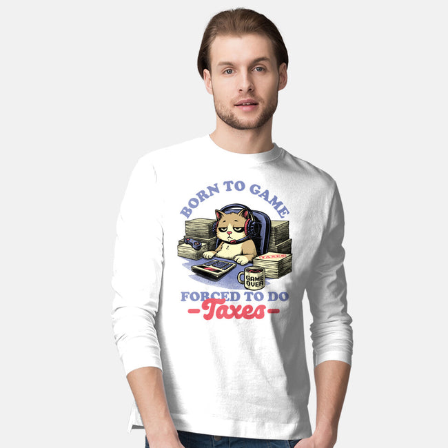 Cat Gamer Taxes-Mens-Long Sleeved-Tee-Studio Mootant