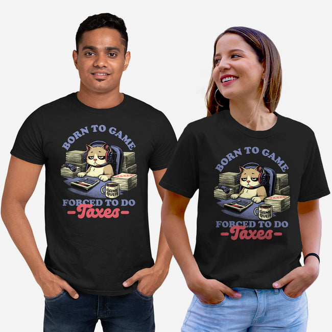 Cat Gamer Taxes-Unisex-Basic-Tee-Studio Mootant