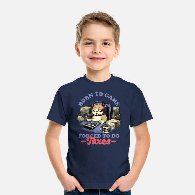 Cat Gamer Taxes-Youth-Basic-Tee-Studio Mootant