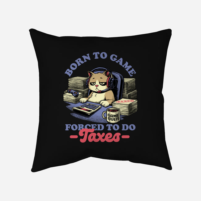 Cat Gamer Taxes-None-Removable Cover w Insert-Throw Pillow-Studio Mootant