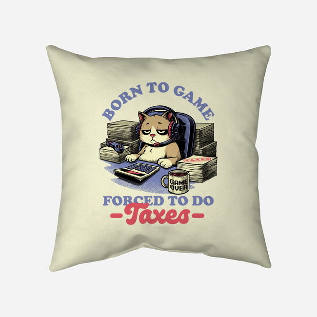 Cat Gamer Taxes-None-Removable Cover w Insert-Throw Pillow-Studio Mootant