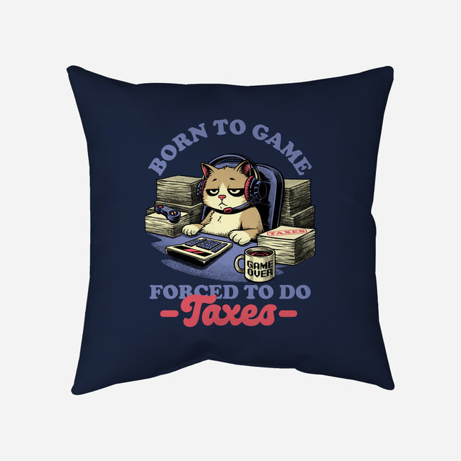 Cat Gamer Taxes-None-Removable Cover w Insert-Throw Pillow-Studio Mootant