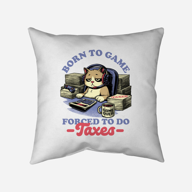 Cat Gamer Taxes-None-Removable Cover w Insert-Throw Pillow-Studio Mootant