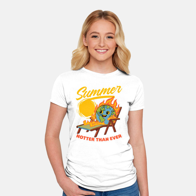 Summer Burn Earth-Womens-Fitted-Tee-Studio Mootant
