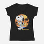 Beagle Sun Block-Womens-V-Neck-Tee-Studio Mootant