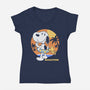 Beagle Sun Block-Womens-V-Neck-Tee-Studio Mootant
