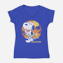 Beagle Sun Block-Womens-V-Neck-Tee-Studio Mootant
