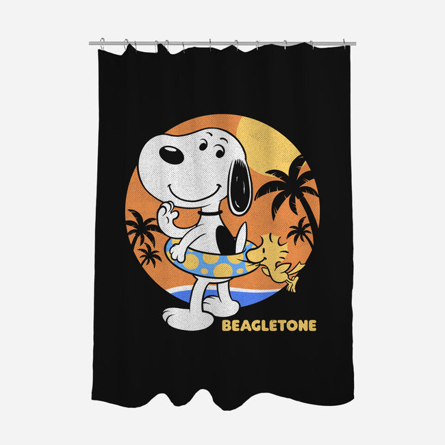 Beagle Sun Block-None-Polyester-Shower Curtain-Studio Mootant
