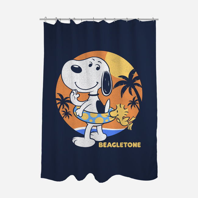 Beagle Sun Block-None-Polyester-Shower Curtain-Studio Mootant